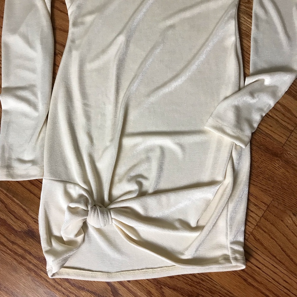 JLux Label Cream Long Sleeve Dress NWT - Picture 3 of 7